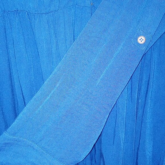 Maeve for Anthropologie Dakota Blue Long-Sleeve Button-Down Dress Size Medium - Picture 5 of 13
